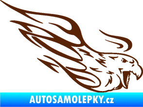 Samolepka Orel 014 pravá s plameny hnědá
