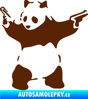 Samolepka Panda 007 levá gangster hnědá
