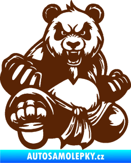 Samolepka Panda 012 levá Kung Fu bojovník hnědá