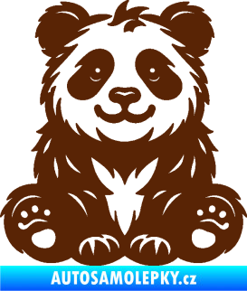 Samolepka Panda 013 pravá spokojená hnědá