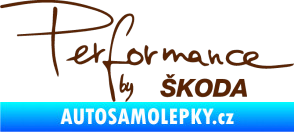 Samolepka Performance by Škoda hnědá