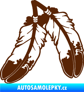 Samolepka Peříčka 003 levá indiánský motiv hnědá