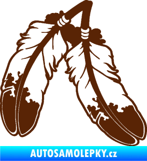Samolepka Peříčka 003 pravá indiánský motiv hnědá