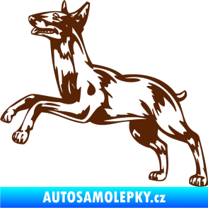 Samolepka Pes 015 levá Bulteriér hnědá