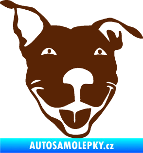 Samolepka Pes 072 pravá Pitbull hnědá