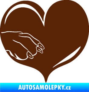 Samolepka Pes 102 levá packa hnědá