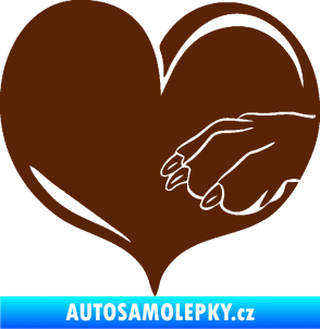 Samolepka Pes 102 pravá packa hnědá