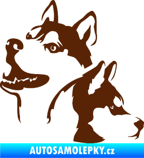 Samolepka Pes 117 levá husky hnědá