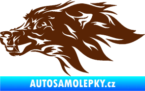 Samolepka Pes 127 levá hlava hnědá