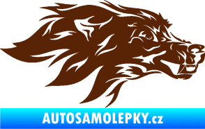 Samolepka Pes 127 pravá hlava hnědá