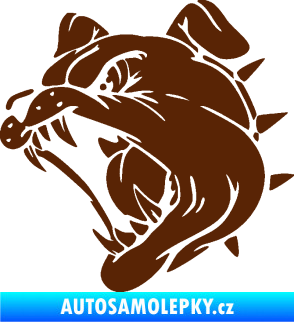 Samolepka Pes 136 levá rozzuřený buldok hnědá
