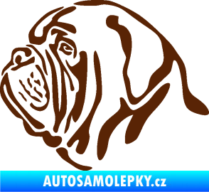 Samolepka Pes 163 levá bordeauxská doga hnědá