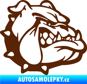 Samolepka Pes 174 pravá rozzuřený buldok hnědá