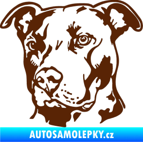 Samolepka Pes 198 pitbull levá hnědá