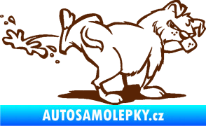 Samolepka Pes čůrá pravá hnědá