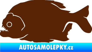 Samolepka Piraňa 001 levá dravá ryba hnědá