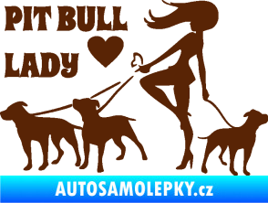 Samolepka Pit Bull lady levá hnědá