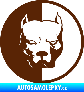 Samolepka Pitbull 001 kruh levá hnědá