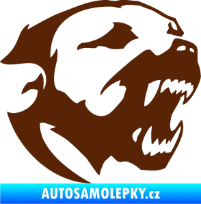 Samolepka Pitbull hlava 001 pravá hnědá