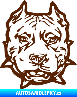 Samolepka Pitbull hlava 003 pravá hnědá