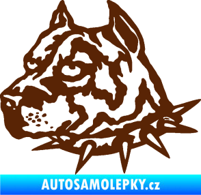 Samolepka Pitbull hlava 006 levá hnědá
