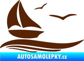 Samolepka Plachetnice 002 levá hnědá