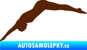 Samolepka Plavání 003  levá skok do vody hnědá