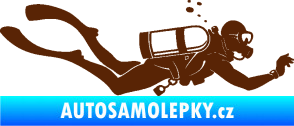 Samolepka Potápěč 011 pravá hnědá