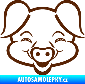 Samolepka Prase 003 veselý čuník hnědá
