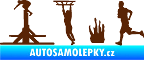Samolepka Překážkové závody 001 levá OCR hnědá