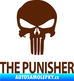 Samolepka Punisher 002 s nápisem hnědá
