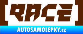 Samolepka Race nápis hnědá