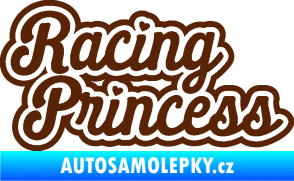 Samolepka Racing princess nápis hnědá