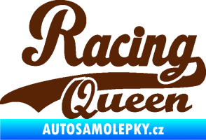 Samolepka Racing Queen nápis hnědá
