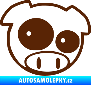 Samolepka Rally pig 001 pravá hnědá
