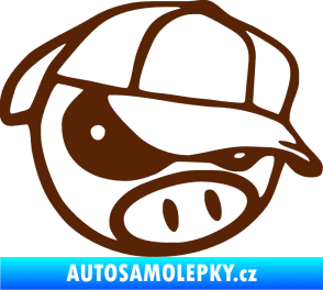 Samolepka Rally pig 003 pravá hnědá