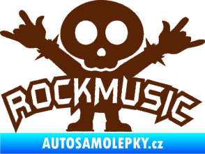 Samolepka Rock music fanda hnědá