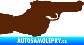Samolepka Ruka s pistolí 001 pravá ruce vzhůru hnědá