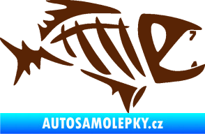 Samolepka Ryba kostra  007 pravá hnědá