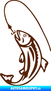Samolepka Ryba s návnadou 003 levá hnědá