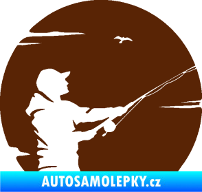 Samolepka Rybář 022 pravá hnědá