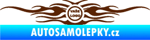 Samolepka Samolepka na zadní sklo plameny se znakem hnědá
