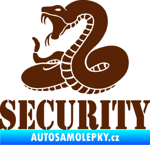 Samolepka Security hlídáno - levá had hnědá