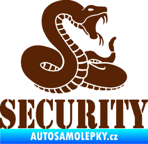 Samolepka Security hlídáno - pravá had hnědá