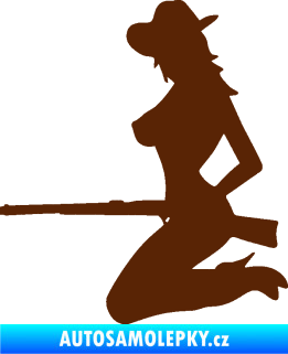 Samolepka Sexy country girl levá hnědá
