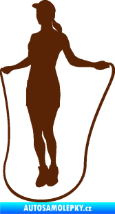 Samolepka Skákání přes švihadlo 001 levá skipping rope hnědá