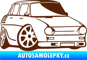 Samolepka Škoda 100 karikatura pravá hnědá