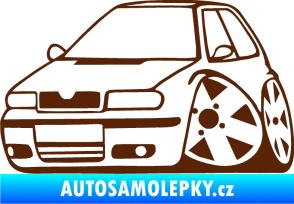 Samolepka Škoda Felicia karikatura levá hnědá