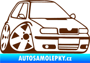 Samolepka Škoda Felicia karikatura pravá hnědá