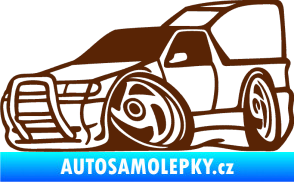 Samolepka Škoda Felicia pickup karikatura levá hnědá